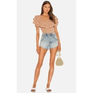 Free People Taliesin High Rise Cutoff Denim Shorts 26 Boho Casual